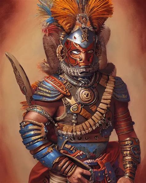 digital painting of a warrior papalotl by filipe | Stable Diffusion