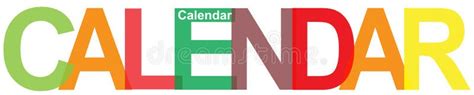 CALENDAR Colorful Overlapping Letters Banner Stock Illustration