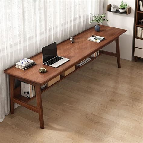 amazoncom nelye extra long desk  bookshelf  wooden home