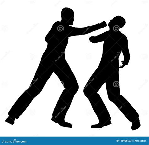 Silhouette Of Two Fighting Ostriches Cartoon Vector | CartoonDealer.com