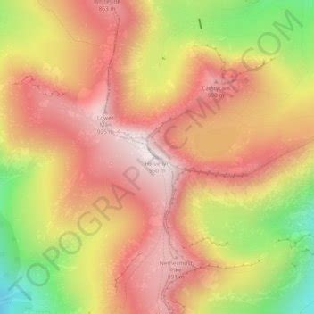 Helvellyn topographic map, elevation, terrain