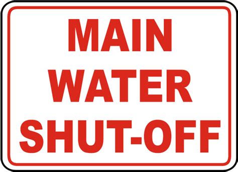Main Water Shut-Off Sign B1865 - by SafetySign.com