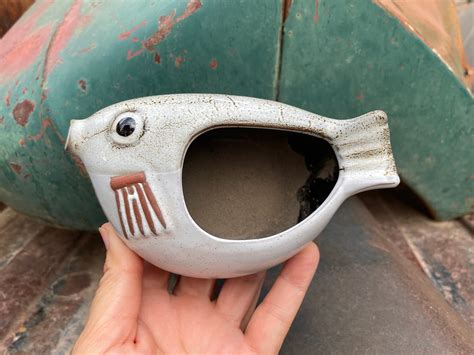 Vintage Japanese Ceramic Puffer Fish Shaped Figure Possibly a Sake ...