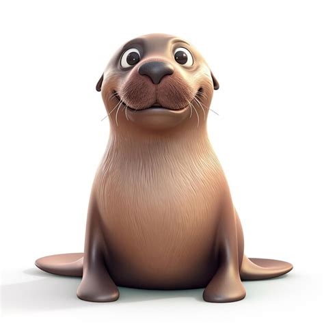 Premium Photo | Sea lion cartoon character