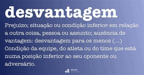 O Que Significa Desvantagem