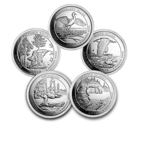 Buy 2018 5-Coin 5 oz Silver ATB Set (America the Beautiful) | APMEX