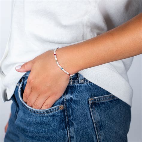 Love & Loyalty Bracelet - Seed Pearl & Gemstones - Silver & Gold