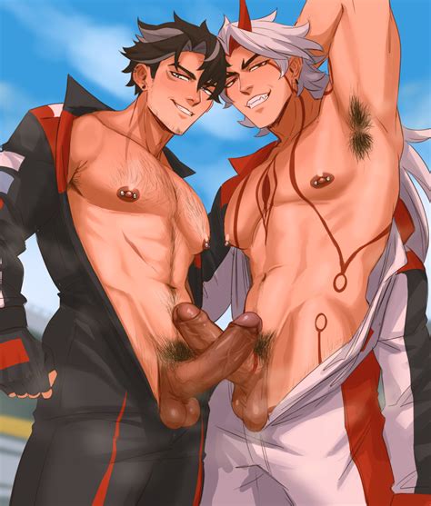 Rule 34 - 2boys abs anime style arataki itto armpit hair balls ballsack