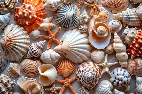 premium photo collection  seashells   shapes sizes  colors