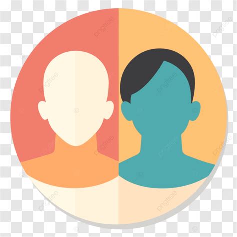 pair icon vector  persons portraits   oval circle  simplistic
