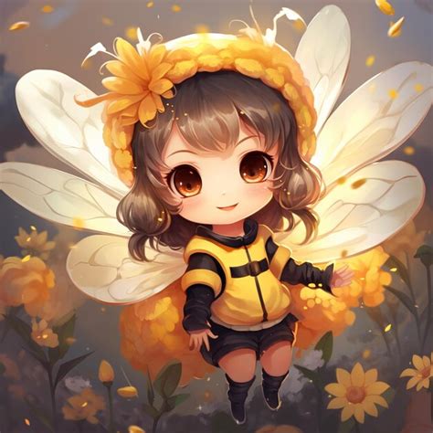 Premium Photo | Illustration of cute anime bee