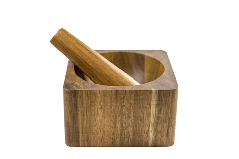 Wooden Mortar and Pestle Set for Interior Design