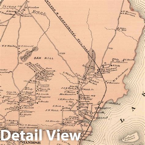 Historic Map : 1871 Standish, Cumberland County, Maine. - Vintage Wall