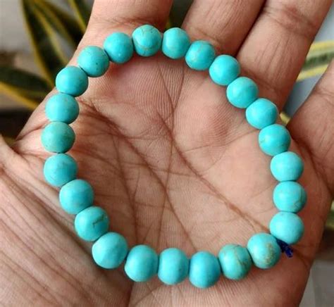turquoise stone bracelet  reiki size adjustable  rs piece