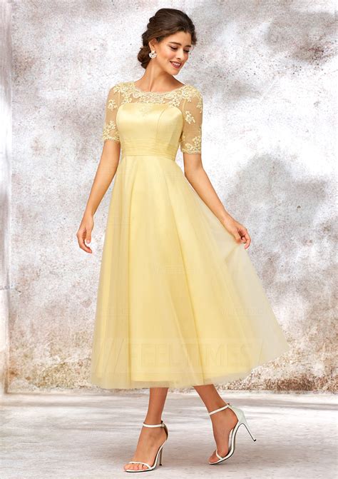 Yellow Lace Bridesmaid Dresses