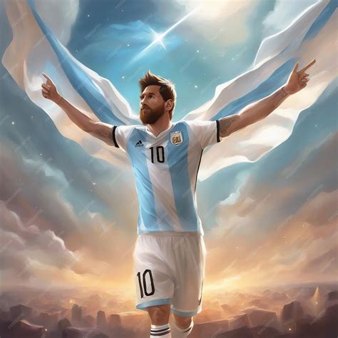 Premium AI Image | Leonel Messi Argentina Jersey concept art with ...