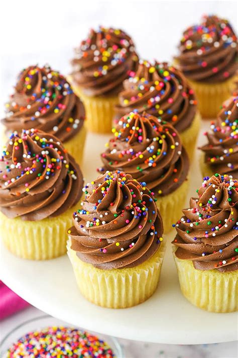 The Fluffiest Yellow Cupcakes with Creamy Chocolate Frosting | Recipe