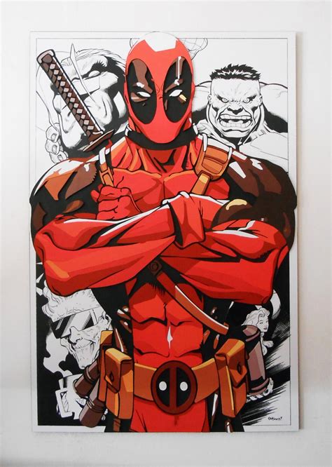 Arte de pared deadpool arte de pared de madera deadpool - Etsy España