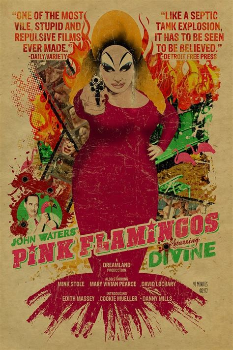 John Waters Pink Flamingos poster. So Divine 12x18. Kraft