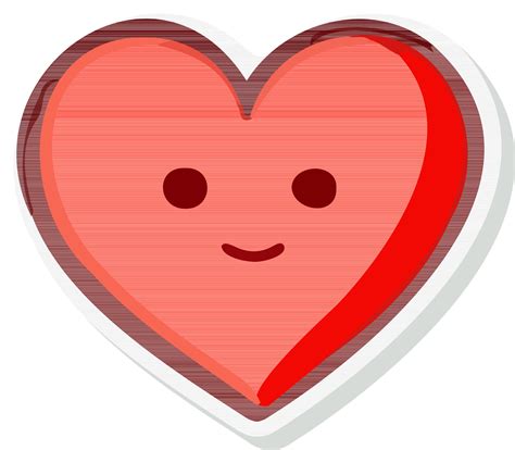 cute heart cartoon sticker  label  vector art  vecteezy