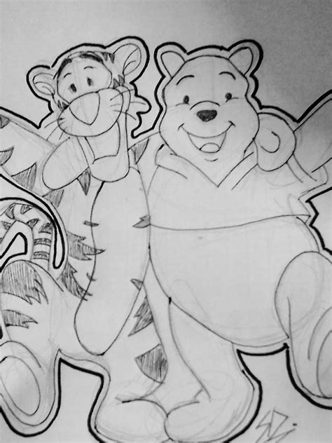 Winnie Pooh And Tigger Sketch. by ShimoDuck on DeviantArt