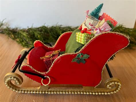 Dollhouse Miniature Santa Sleigh With Bag of Presents. - Etsy