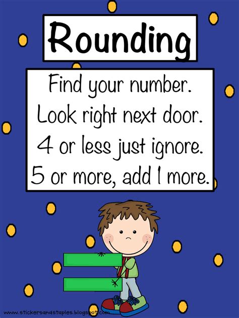 a sign that says rounding find your number look right next door 4 or less just ignore 5 or more ...