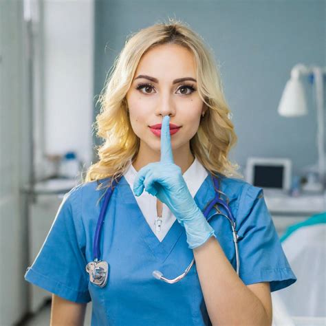 Latex gloved nurse shush you (AI) by Ll890 on DeviantArt