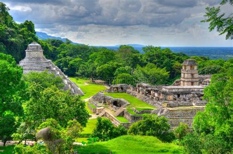 Oude Maya Van Palenque Tempels, Mexico Stock Afbeelding - Afbeelding bestaande uit imperium ...