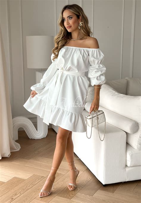 Spanish dress with belt To Love Me ecru - Andżela Online Store