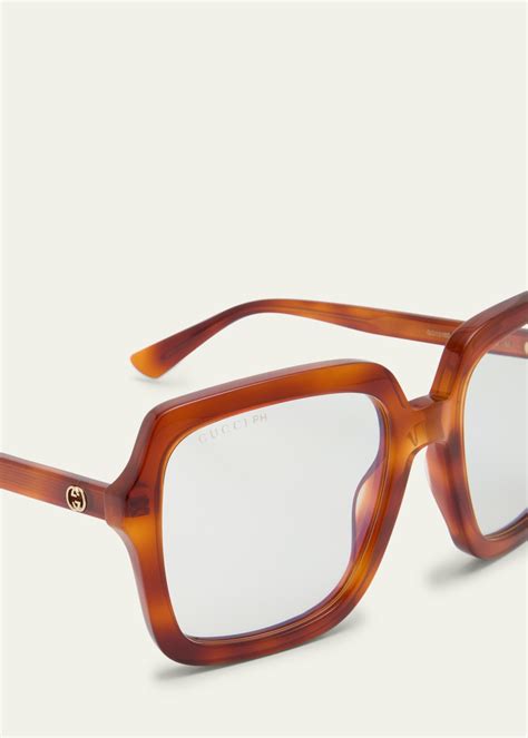 Gucci Polarized Square Havana Acetate Sunglasses - Bergdorf Goodman