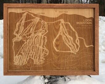 Loon Mountain Elevation With Ski Trails - Etsy