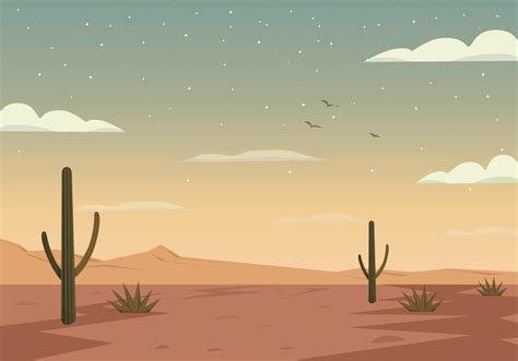 Vector Desert Landscape Illustration | Landscape illustration, Desert painting, Desert drawing