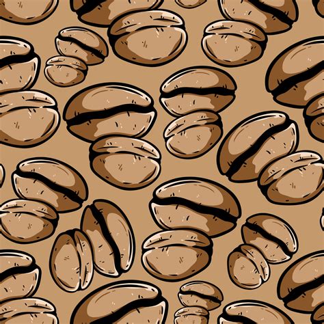 coffee bean seamless pattern with colored hand drawn style 7745554 ...