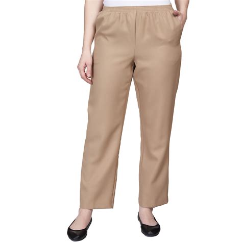 alfred dunner womens petite classic fit elastic waist slacks solid