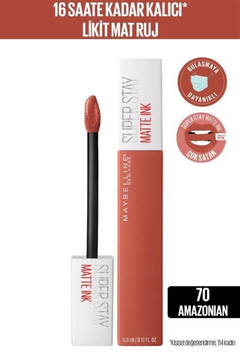 Maybelline New York Superstay Matte Ink Likit Mat Ruj 70 Amazonian ...