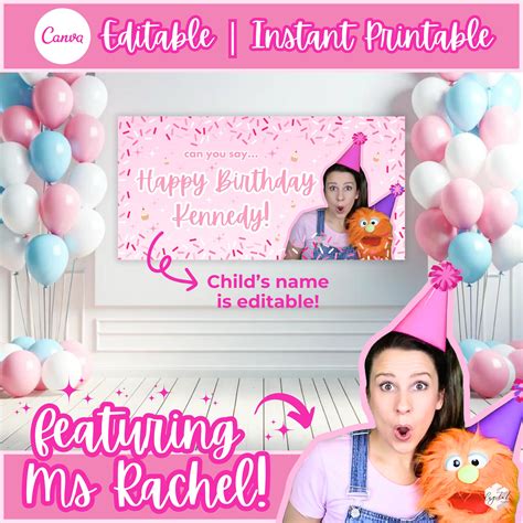 Ms Rachel Banner, Ms Rachel Birthday Party Decorations, Ms Rachel Party