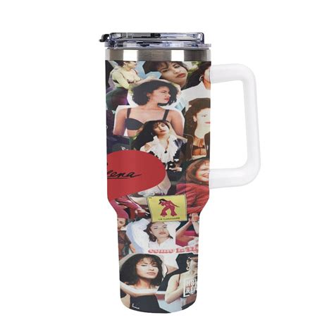 Selena Quintanilla Stainless Steel Tumbler with Handle and Straw Fits