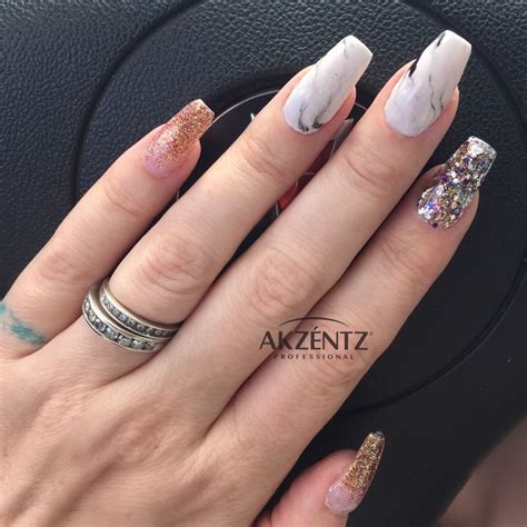 Marble gel nails, glitter nails, coffin nails | Casual nails, Holiday ...