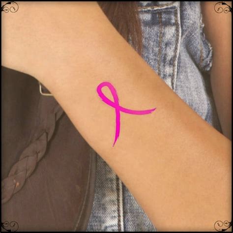 Temporary Tattoo 2 Breast Cancer Awareness Ribbon Wrist Tattoos Body Art - Etsy