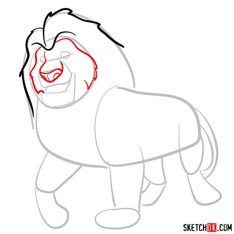 How to draw Mufasa | The Lion King - Sketchok Easy Drawing Guides
