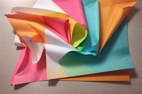 premium ai image flat lay   colorful paper sheets  bent corners