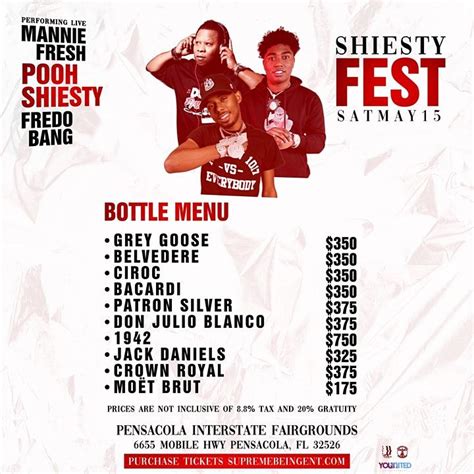 SHIESTY Fest: Pooh Shiesty , Fredo Bang, Mannie Fresh Live In Concert, Pensacola State Fair, 15 ...