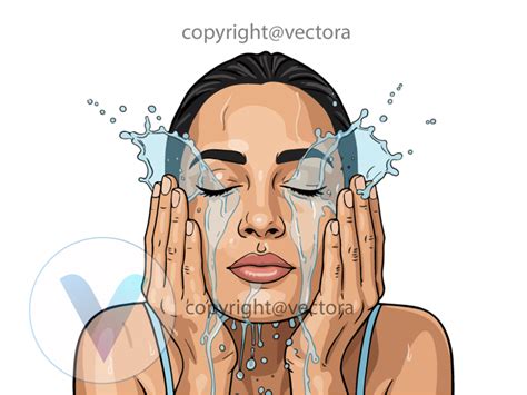 girl washing face vector illustration vectoras ko fi shop