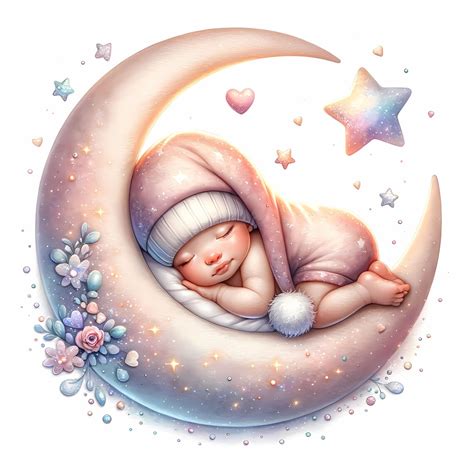 10 Sweet Dreams Baby, Watercolor Clipart Jpg, Newborn Children, Girl, Nursery Decor, Baby Toys ...