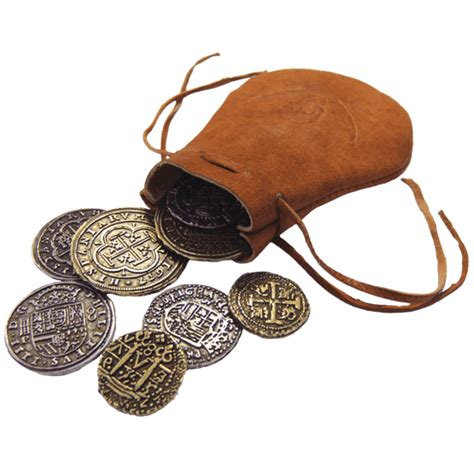 Saco De Moedas Medieval - Pirate Coins and Replica Currency - Medieval Collectibles | Bags of ...