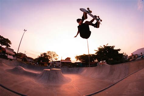 Time Lapse Photography of Man Doing Skateboard TrickFree Stock Photo