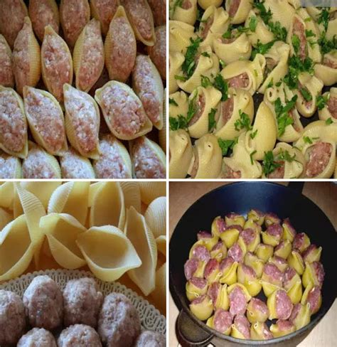 Фаршированные ракушки с соусом бешамель