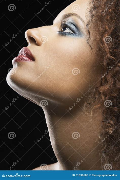 Beautiful Young Woman Wearing Eye Shadow Stock Image - Image of mixed ...