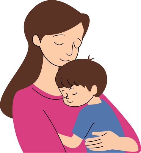 mother holding child. illustration of mother with her little son ...